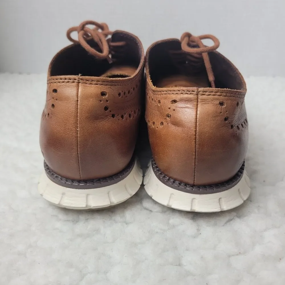 Cole Haan Zerogrand Men’s Size 8.5 Brown Leather Wingtip Oxford Shoes C14493